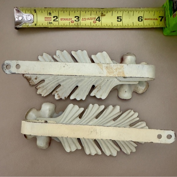 MCM Curtain Tiebacks Metal (2) 🌺 Flower leaf design Vintage - Picture 5 of 6